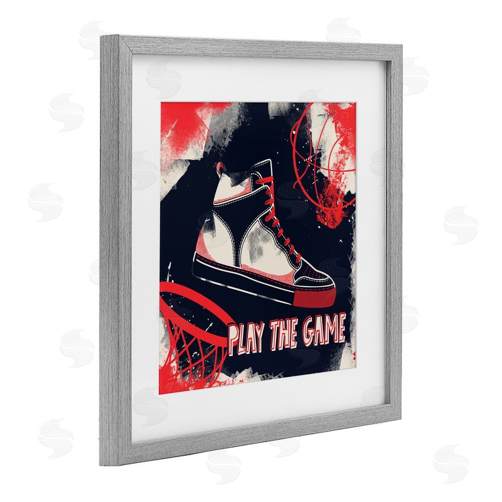 Marcus Prime Play The Game Urban Graffiti Gray Framed Print Under Glass Art