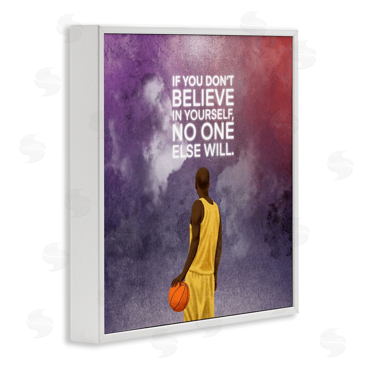 Marcus Prime Believe In Yourself Athlete Quote White Frame Giclee Art Print