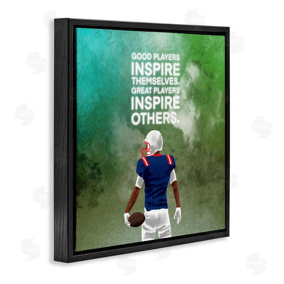 Marcus Prime Great Players Inspiring Athlete Quote Black Floating Frame Canvas Wall Art Print