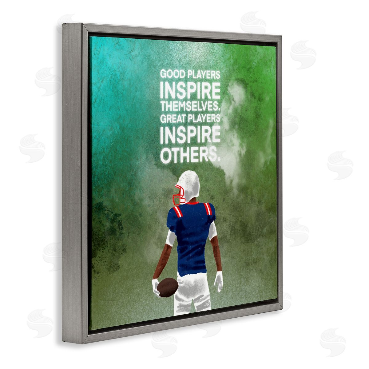 Marcus Prime Great Players Inspiring Athlete Quote Gray Floating Frame Canvas Art Print