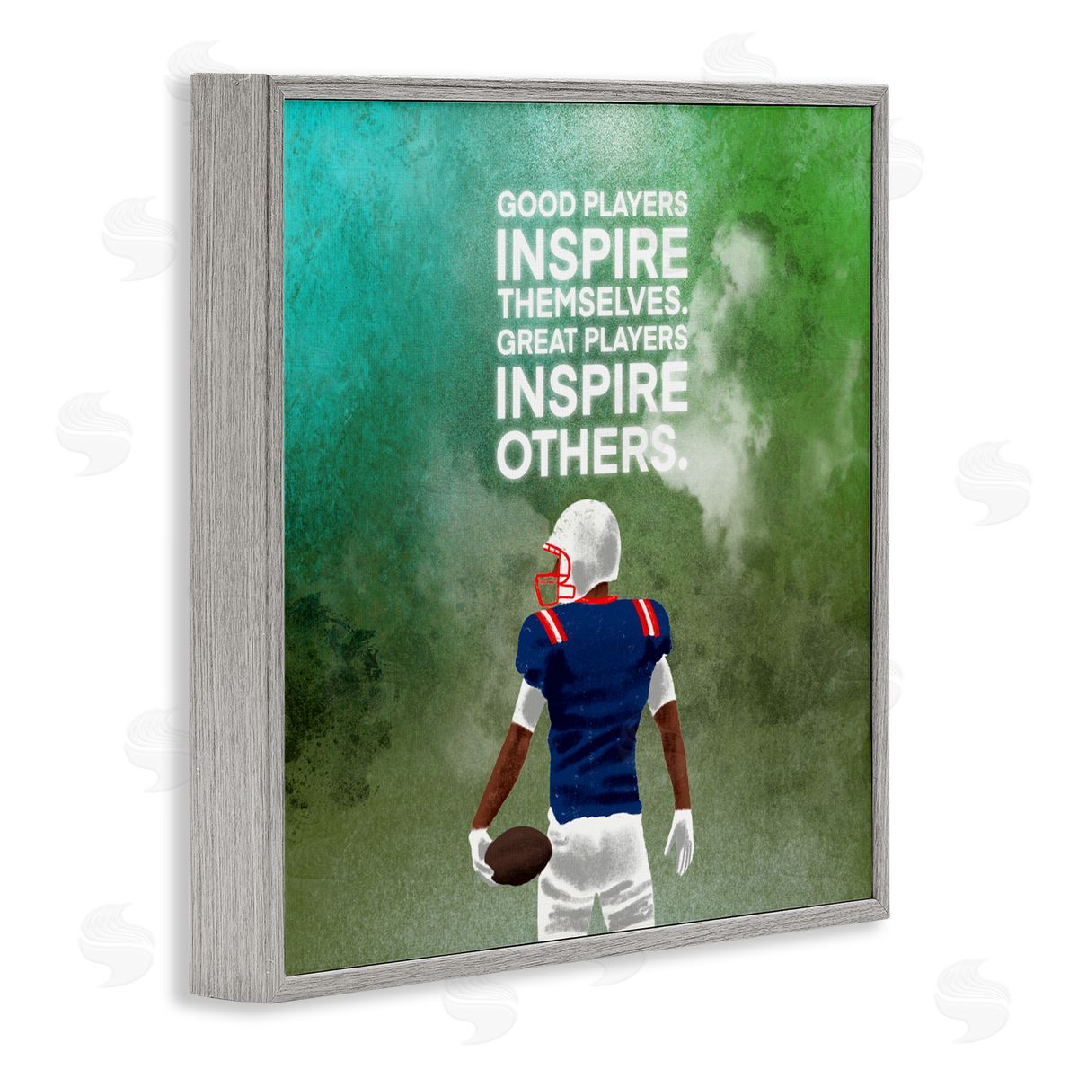 Marcus Prime Great Players Inspiring Athlete Quote Gray Framed Giclee Art Print