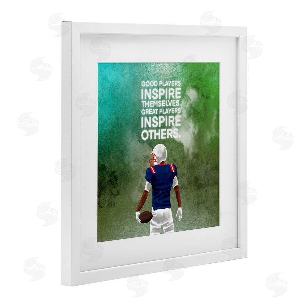 Marcus Prime Great Players Inspiring Athlete Quote White Framed Print Under Glass Art