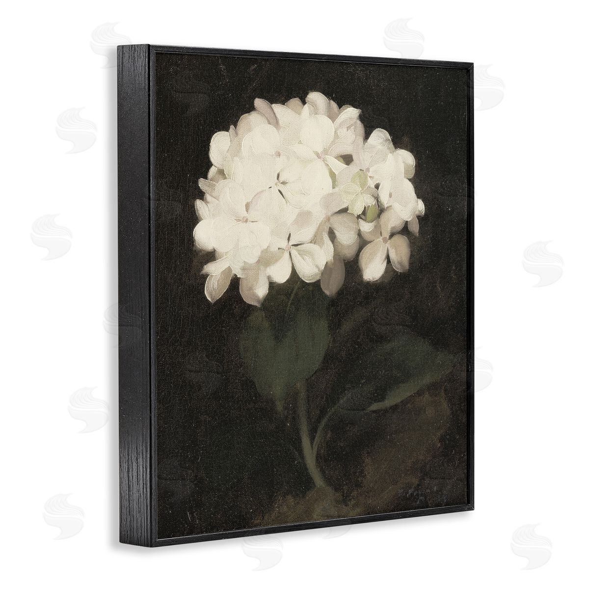 Leah Straatsma White Geranium Cluster Black Framed Giclee Art Print