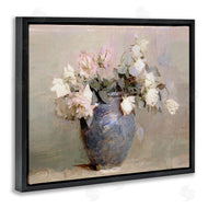Leah Straatsma | Vintage Roses In Blue Vase