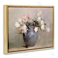 Leah Straatsma | Vintage Roses In Blue Vase