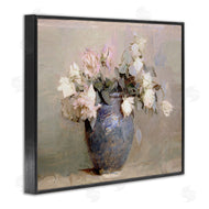 Leah Straatsma | Vintage Roses In Blue Vase