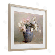 Leah Straatsma | Vintage Roses In Blue Vase