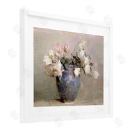Leah Straatsma | Vintage Roses In Blue Vase