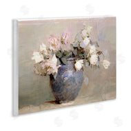 Leah Straatsma | Vintage Roses In Blue Vase