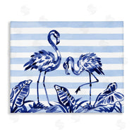 Paul Brent | Indigo Brushstroke Flamingos