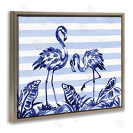 Paul Brent | Indigo Brushstroke Flamingos
