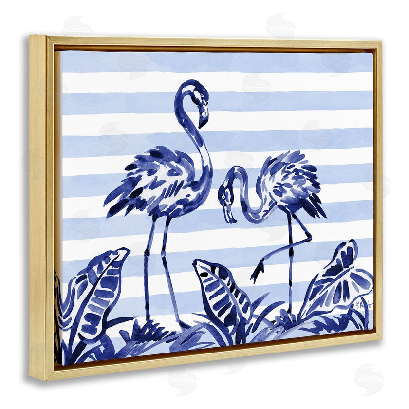 Paul Brent | Indigo Brushstroke Flamingos