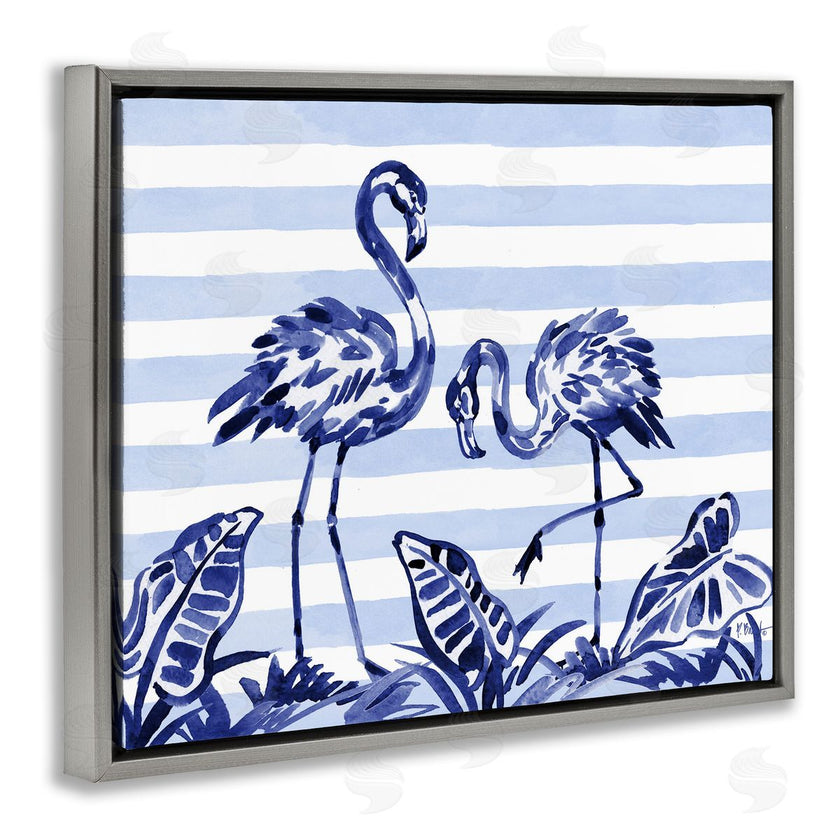 Paul Brent | Indigo Brushstroke Flamingos