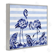Paul Brent | Indigo Brushstroke Flamingos