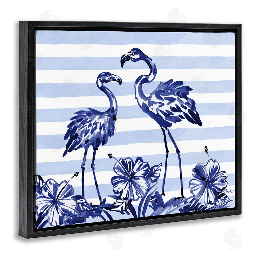 Paul Brent | Indigo Flamingos over Stripes