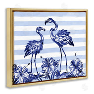 Paul Brent | Indigo Flamingos over Stripes