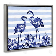 Paul Brent | Indigo Flamingos over Stripes