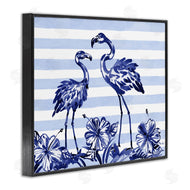 Paul Brent | Indigo Flamingos over Stripes