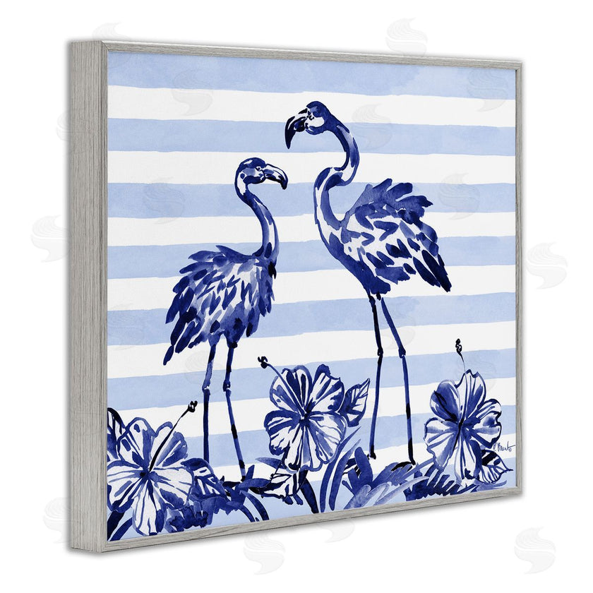 Paul Brent | Indigo Flamingos over Stripes