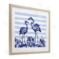 Paul Brent | Indigo Flamingos over Stripes