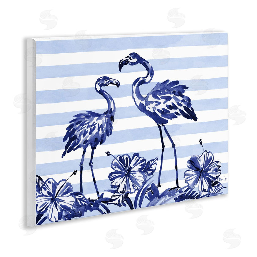 Paul Brent | Indigo Flamingos over Stripes