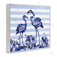 Paul Brent | Indigo Flamingos over Stripes