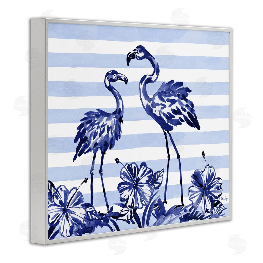 Paul Brent | Indigo Flamingos over Stripes