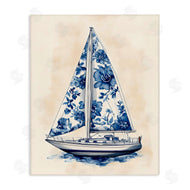 Arlington Prints | Blue Floral Sailboat