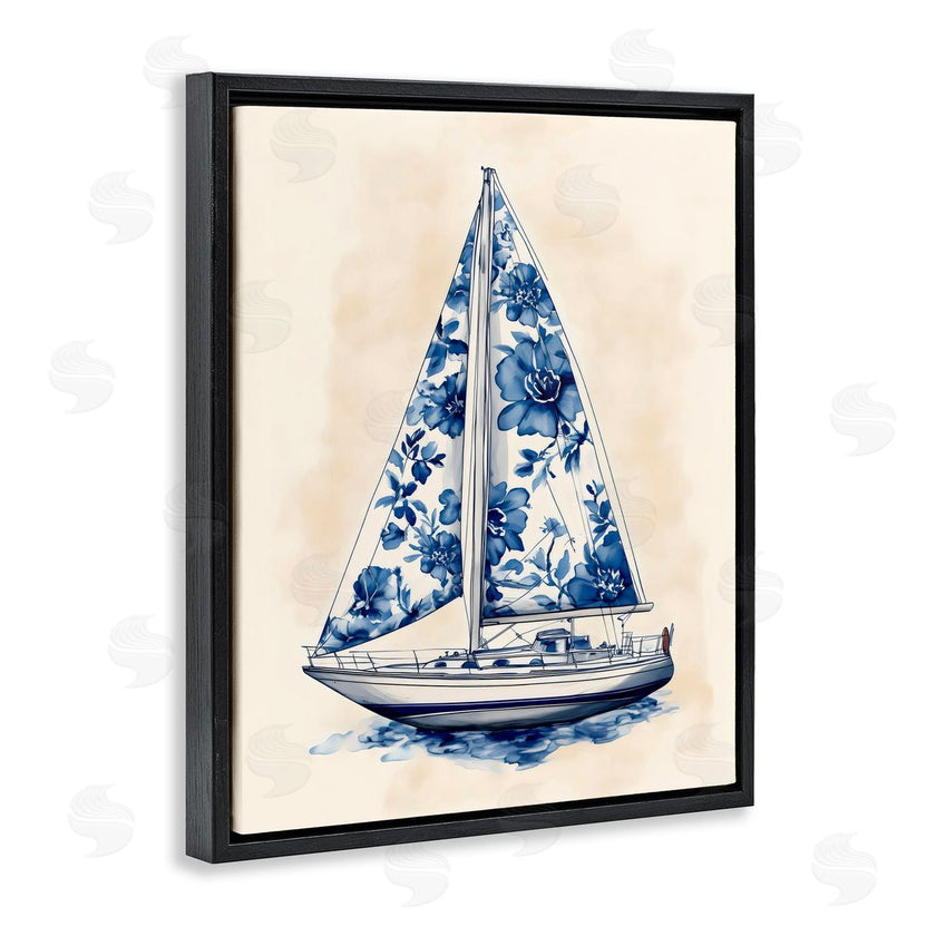 Arlington Prints | Blue Floral Sailboat