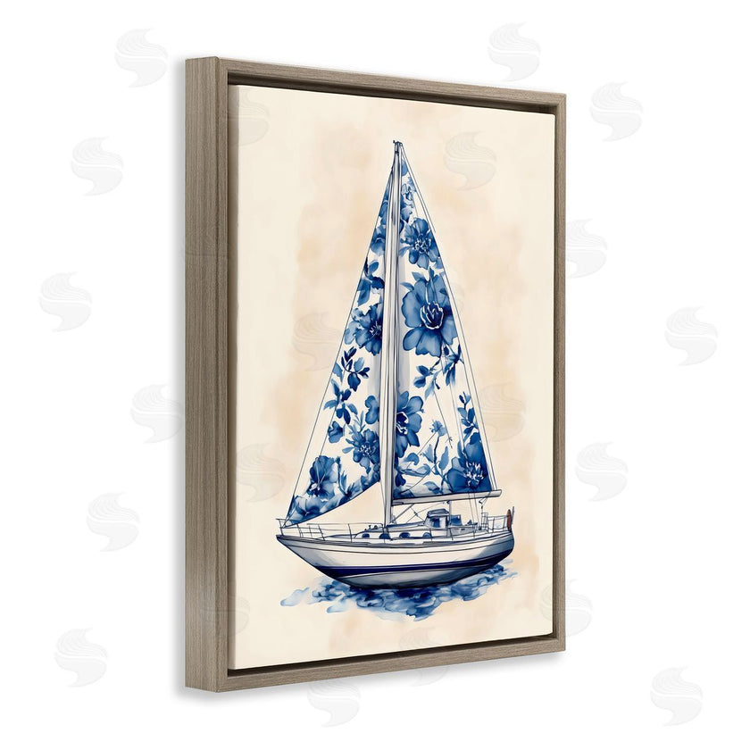 Arlington Prints | Blue Floral Sailboat