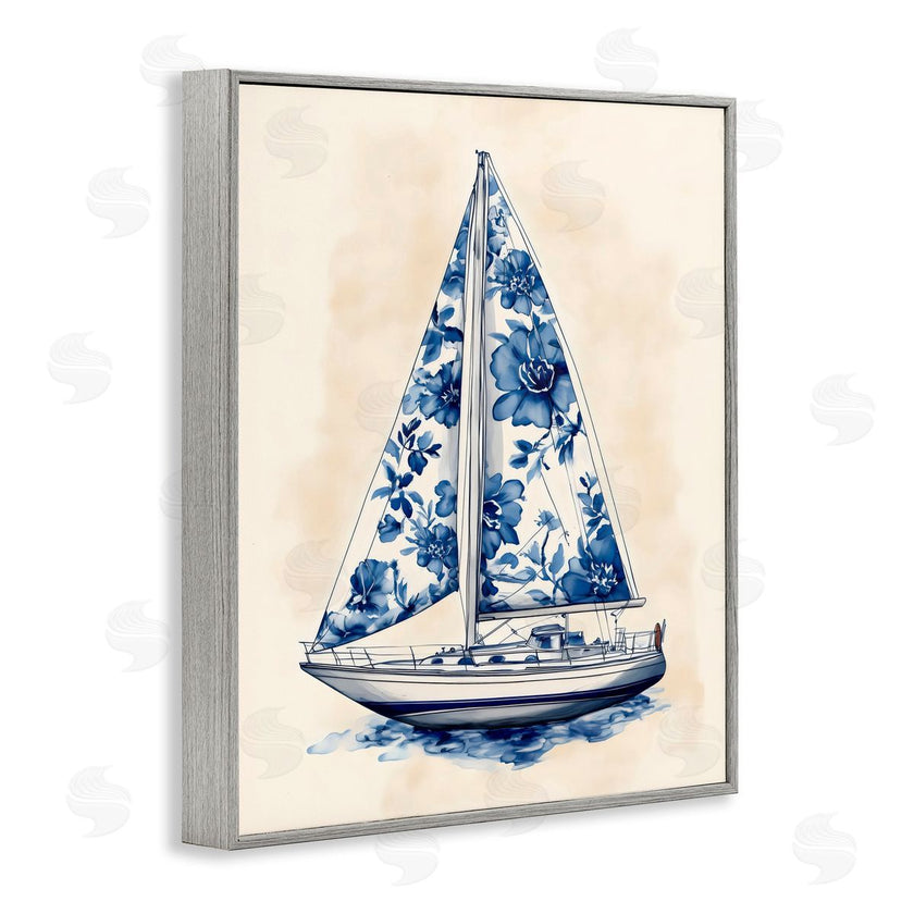 Arlington Prints | Blue Floral Sailboat