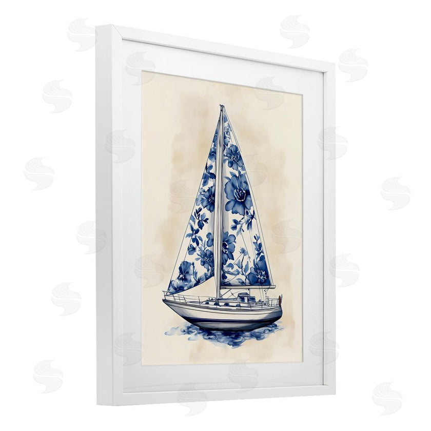Arlington Prints | Blue Floral Sailboat