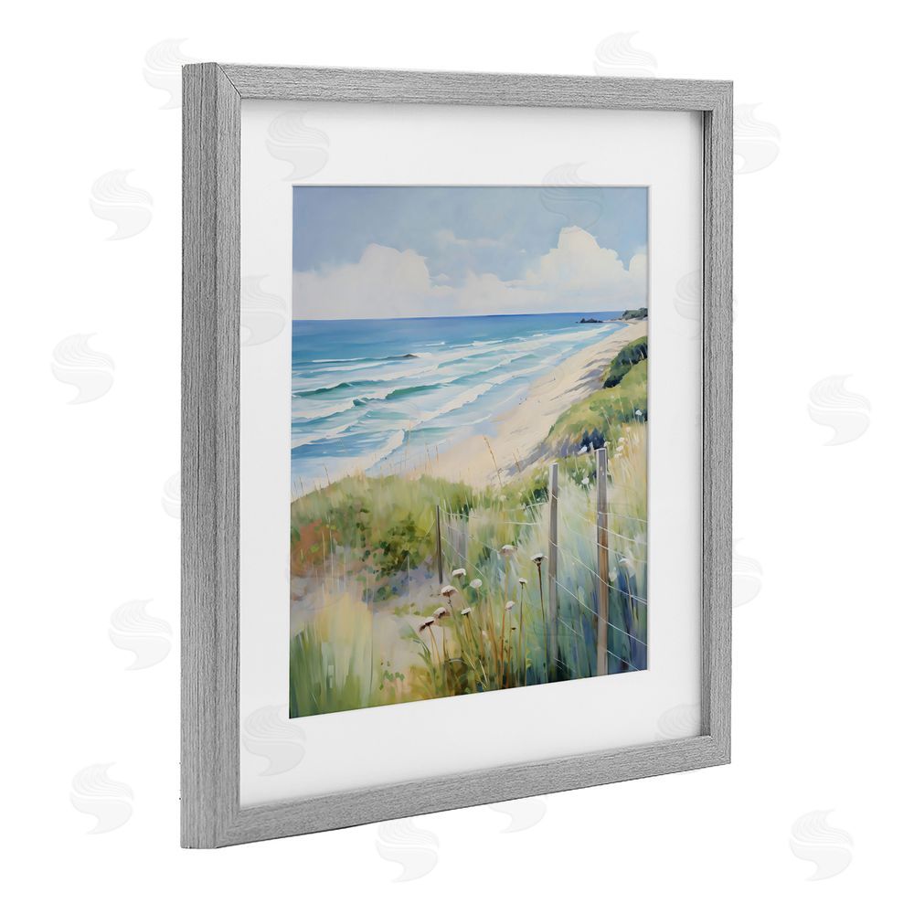 Creative Studio Along The Coast Scenic View Gray Framed Print Under Glass Art