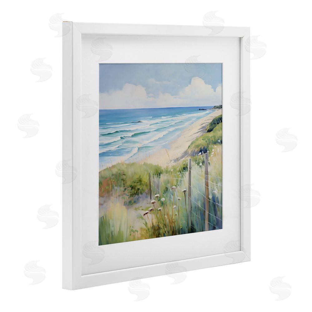Creative Studio Along The Coast Scenic View White Framed Print Under Glass Art