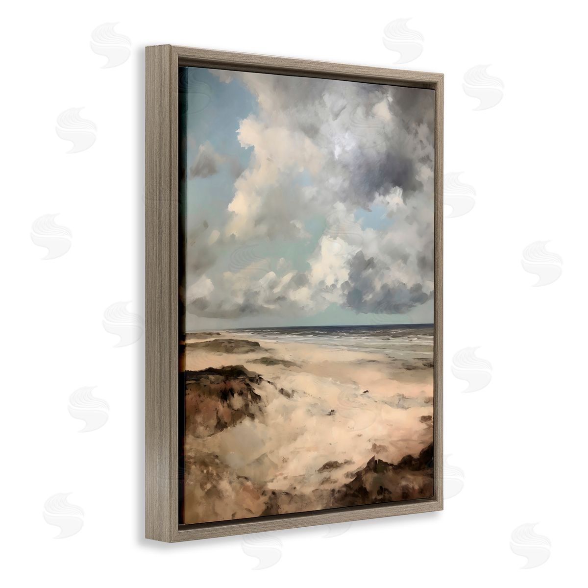 Creative Studio Scenic Place Seascape Brown Floating Frame Canvas Art Print