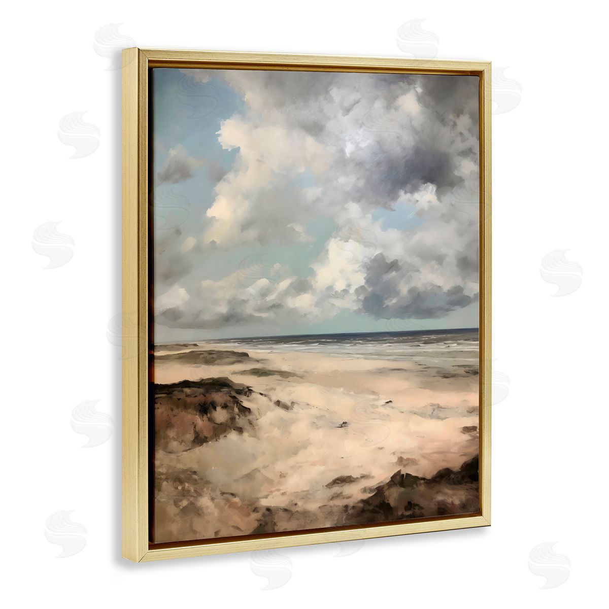 Creative Studio Scenic Place Seascape Gold Floating Frame Canvas Art Print