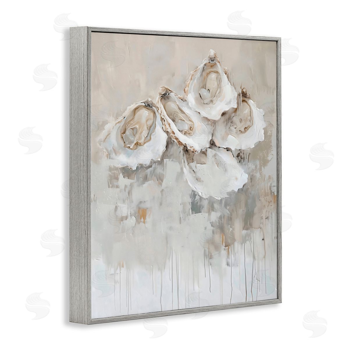 Creative Studio Shucked Oyster Shells Gray Framed Giclee Art Print