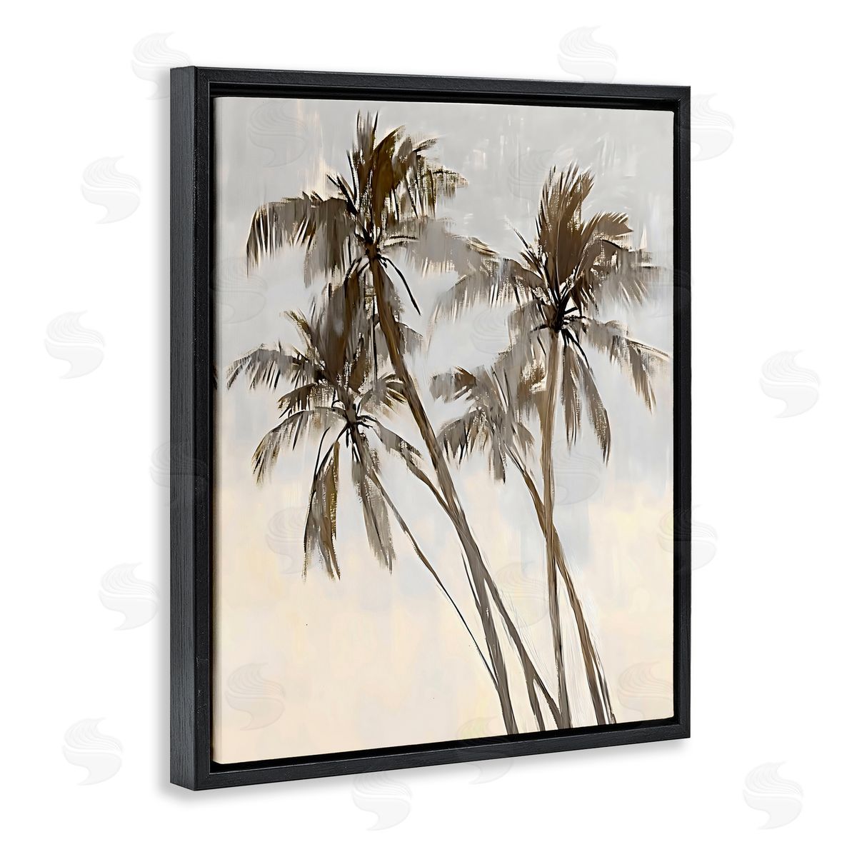 Creative Studio Palm Tree Tango Black Floating Frame Canvas Wall Art Print
