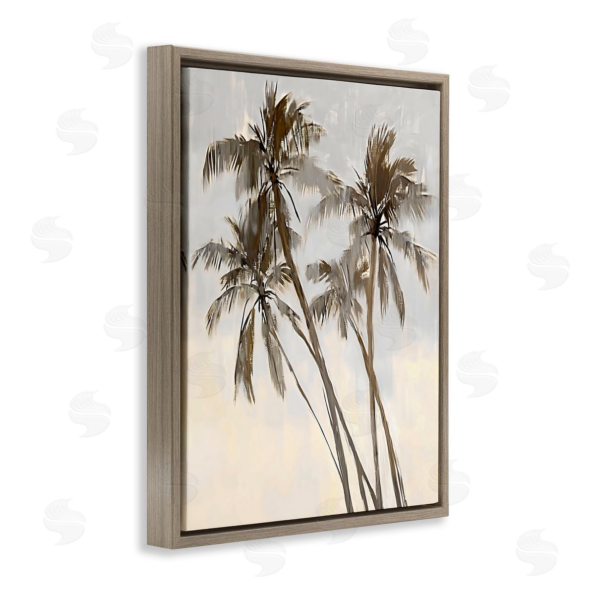 Creative Studio Palm Tree Tango Brown Floating Frame Canvas Art Print