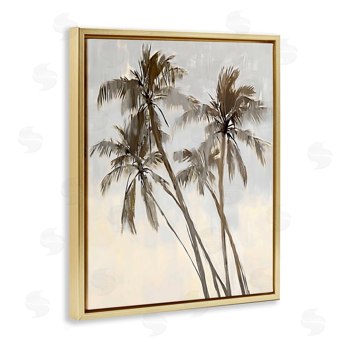 Creative Studio Palm Tree Tango Gold Floating Frame Canvas Art Print