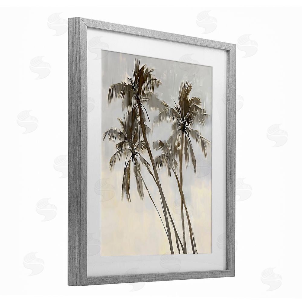 Creative Studio Palm Tree Tango Gray Framed Print Under Glass Art