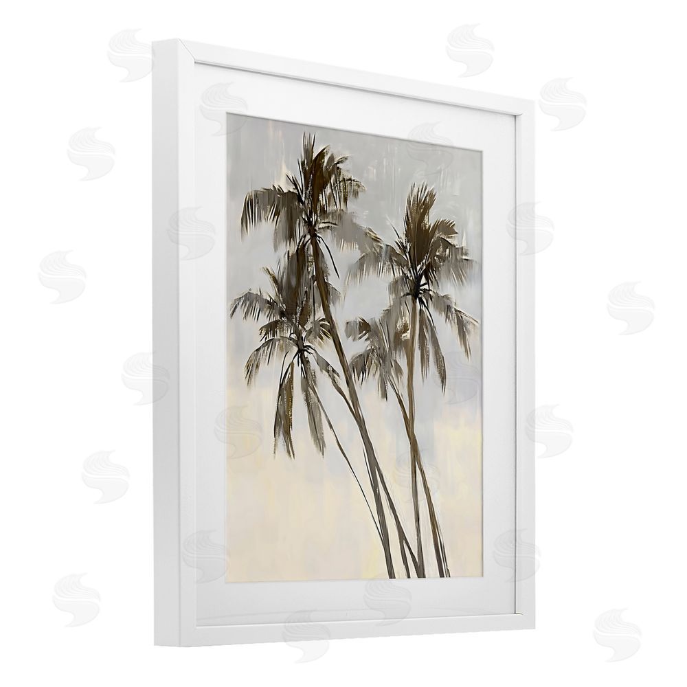 Creative Studio Palm Tree Tango White Framed Print Under Glass Art