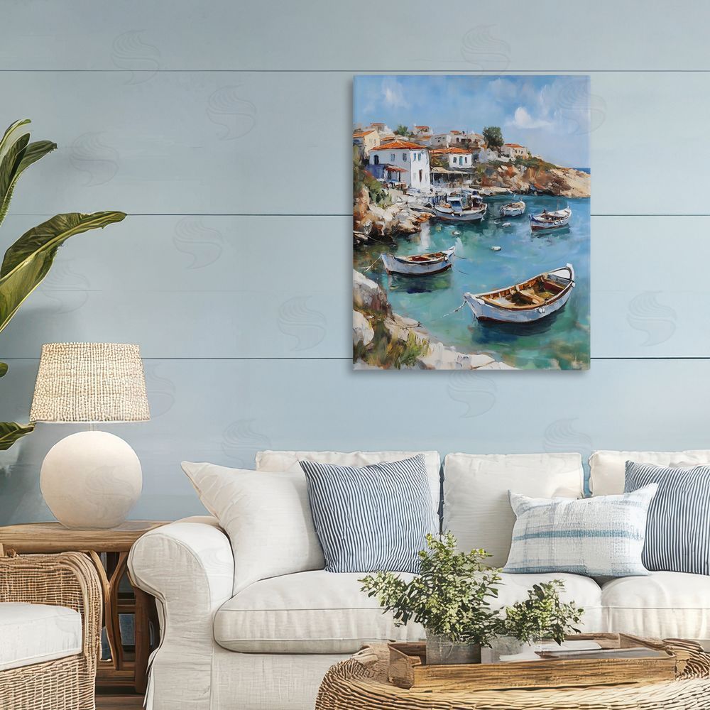 Franklyn Gregory Italian Village Boats Canvas Art on Wall