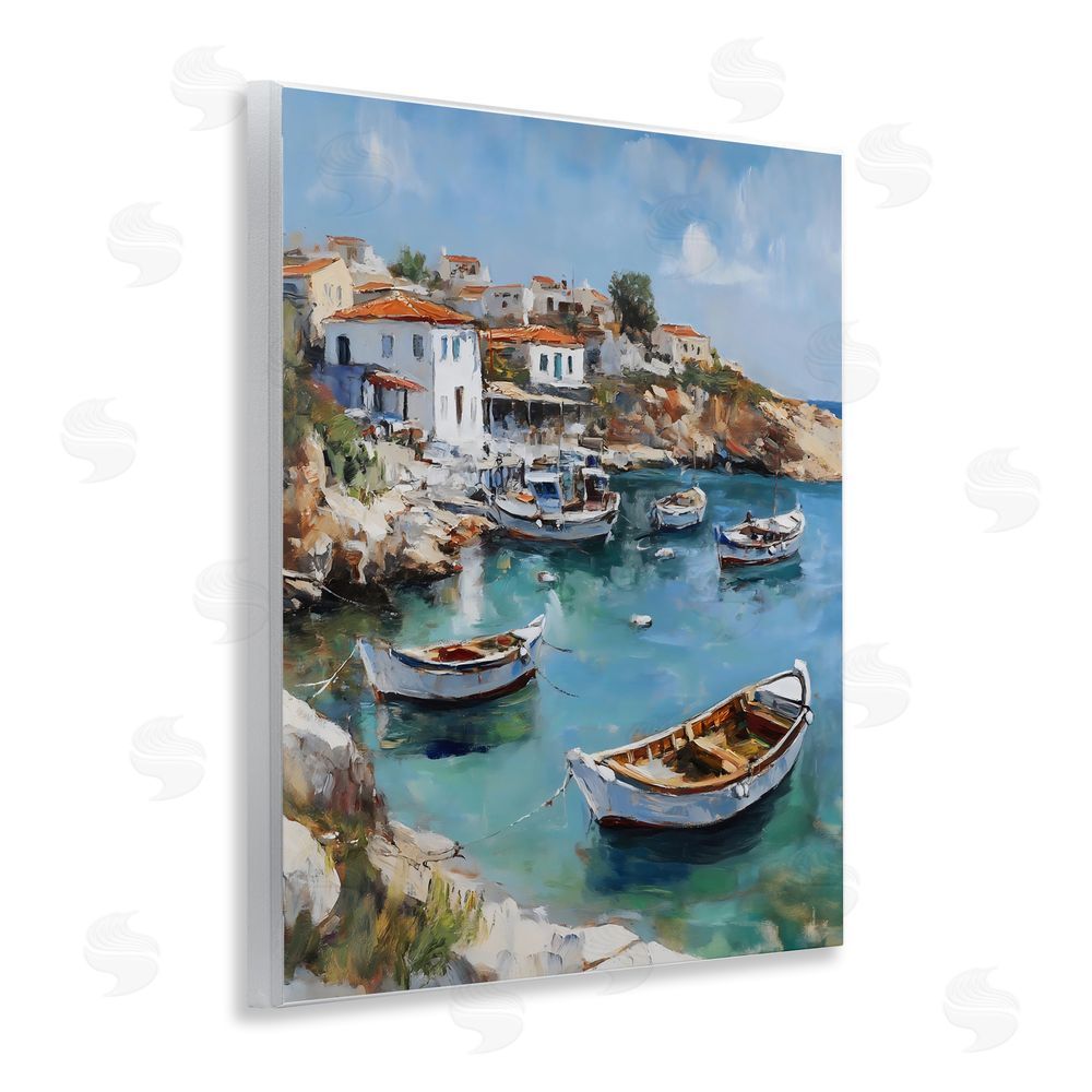 Franklyn Gregory Italian Village Boats Wall Plaque Art Print
