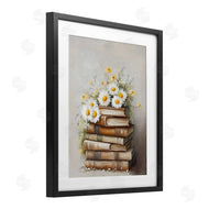Arlington Prints | Book Stack with Daisies