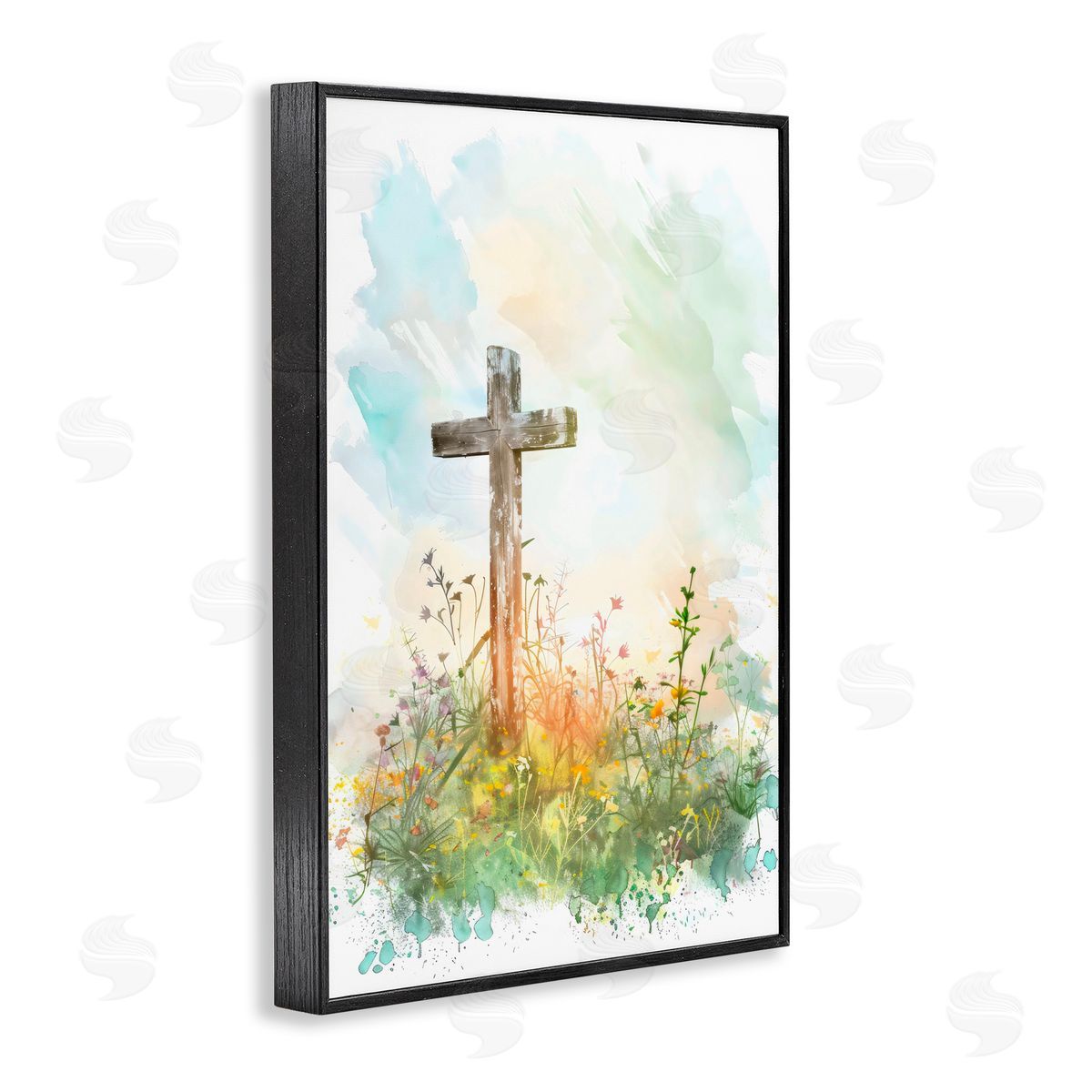 Creative Studio Sunlit Faith And Flowers Black Framed Giclee Art Print