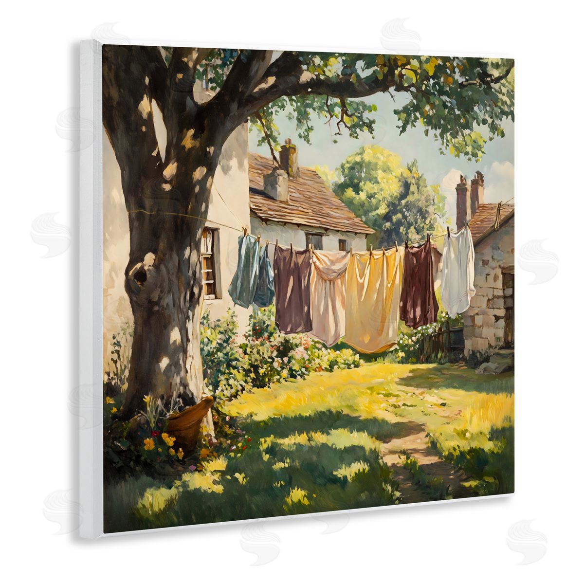 Creative Studio Country Clothes Line Yard Wall Plaque Art Print