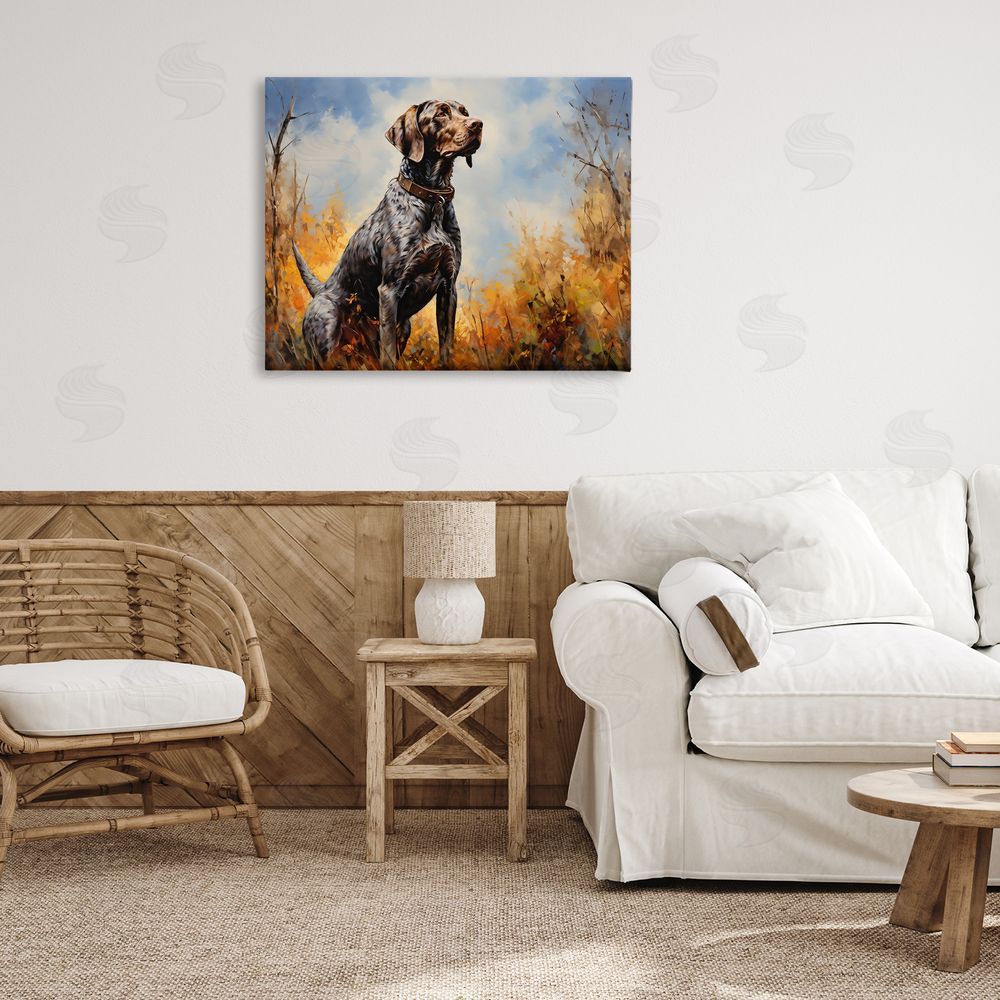 Creative Studio Brown Bird Hunting Dog Printed Wall Art in Room