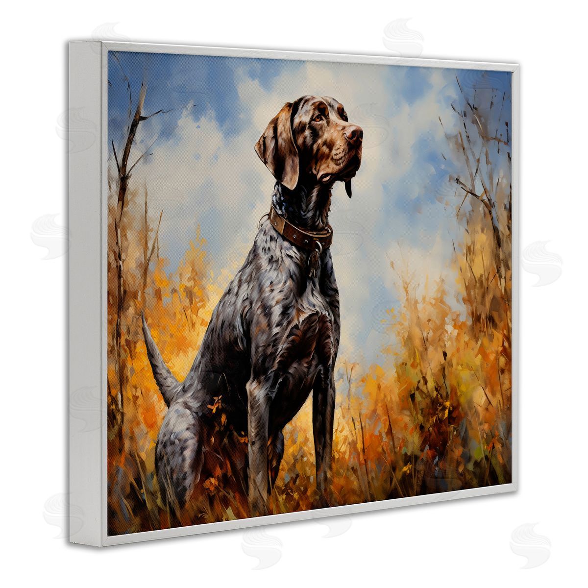 Creative Studio Brown Bird Hunting Dog White Frame Giclee Art Print