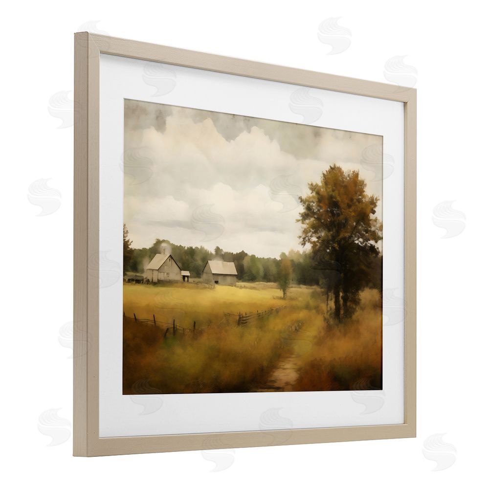 Creative Studio Old Country Rural Blur Birch Framed Print Under Glass Art
